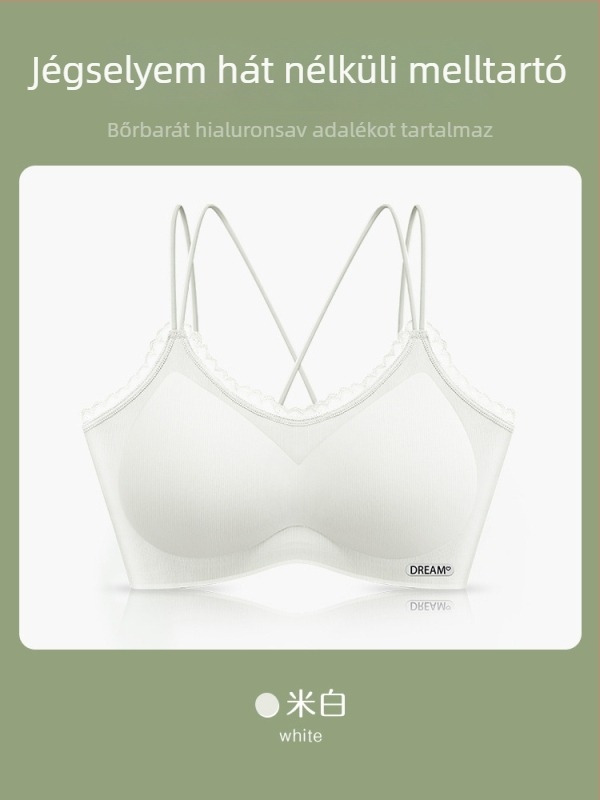 Női pánt nélküli melltartó, nyitott hátsóval, légáteresztő ice-silk anyagból