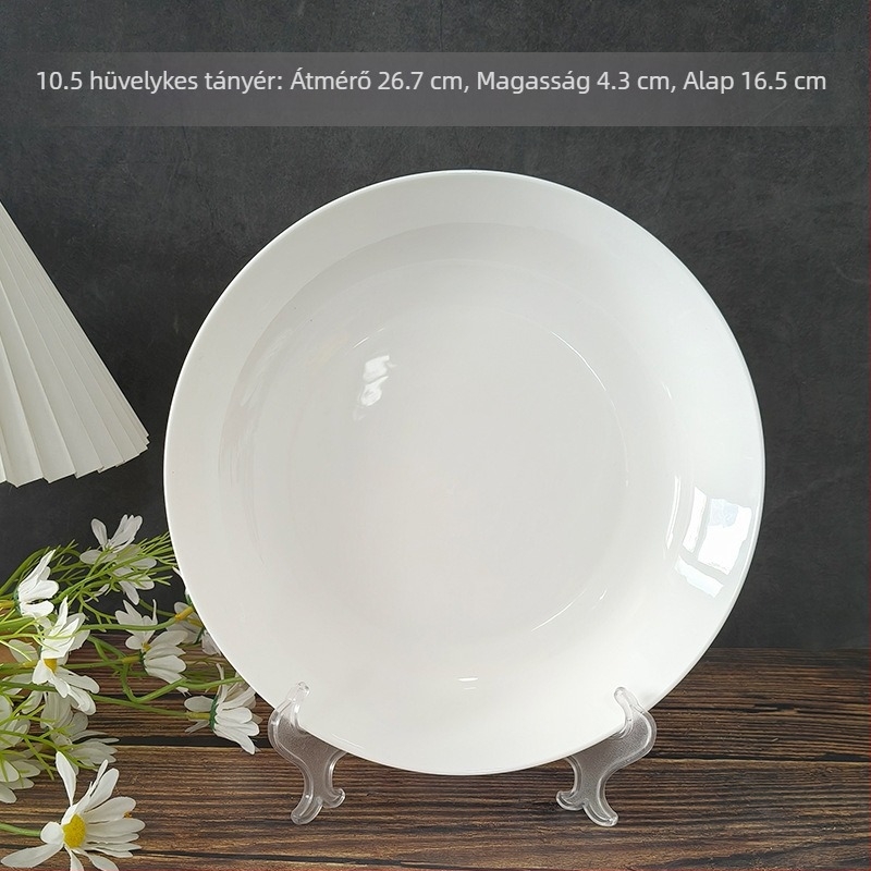 Csontporcelán mély tál, fehér, 15-16 cm átmérő, több méretben, nyomtatható kép, arany perem