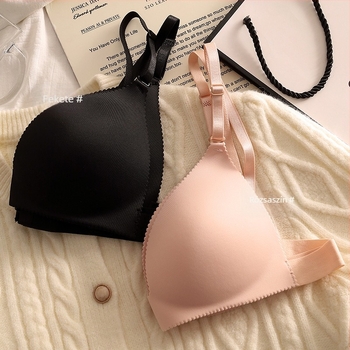 Francia stílusú háromszög kosaras bandeau melltartó, fejlesztett változat, varrat nélküli hátsó rész, nylon anyag, ultra vékony formázott kosár, teljes kosár, csúszásmentes
