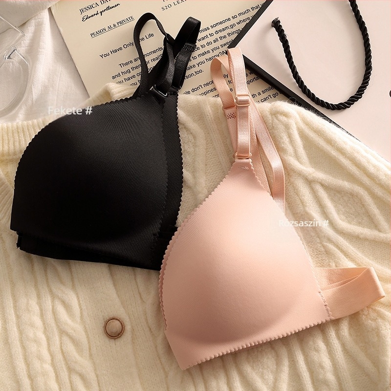 Francia stílusú háromszög kosaras bandeau melltartó, fejlesztett változat, varrat nélküli hátsó rész, nylon anyag, ultra vékony formázott kosár, teljes kosár, csúszásmentes