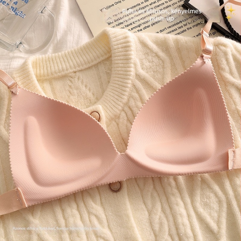 Francia stílusú háromszög kosaras bandeau melltartó, fejlesztett változat, varrat nélküli hátsó rész, nylon anyag, ultra vékony formázott kosár, teljes kosár, csúszásmentes