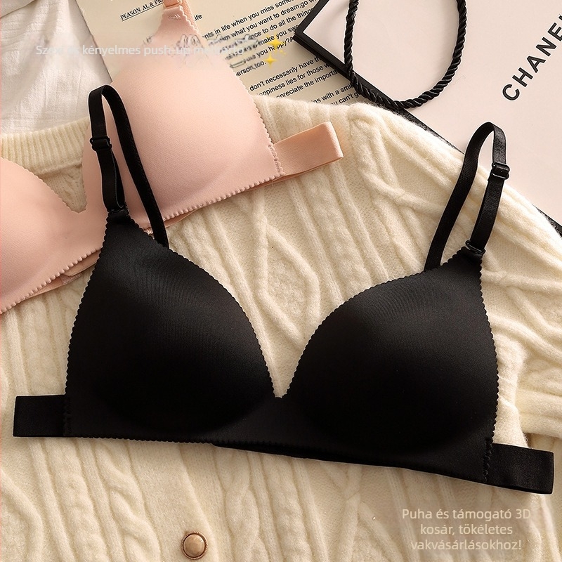 Francia stílusú háromszög kosaras bandeau melltartó, fejlesztett változat, varrat nélküli hátsó rész, nylon anyag, ultra vékony formázott kosár, teljes kosár, csúszásmentes