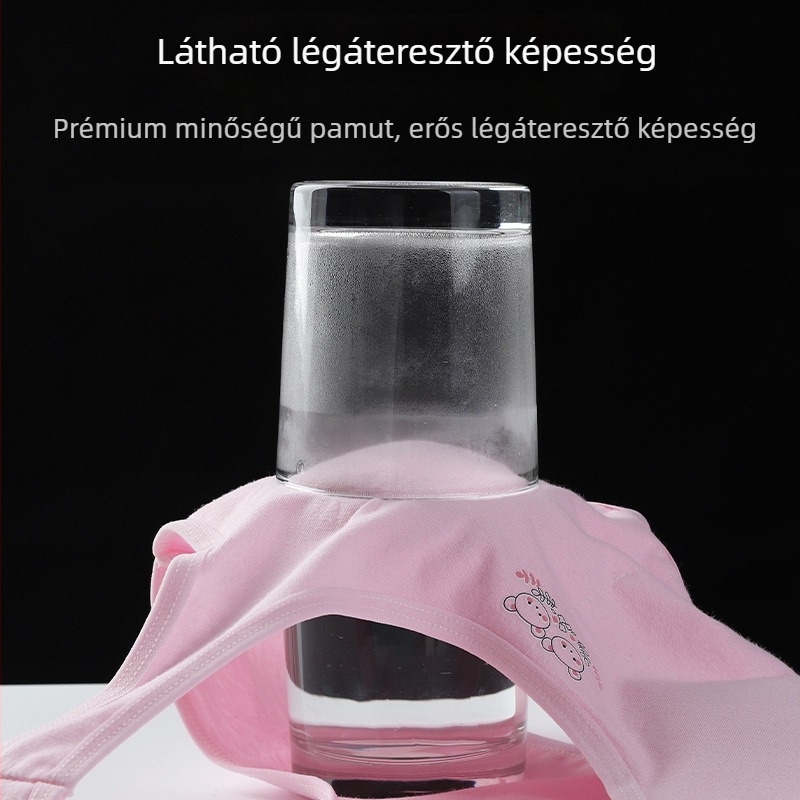 Lányoknak szóló légáteresztő pamut mellény teljes kosárral és vékony habos formázással, rögzített vállpántok