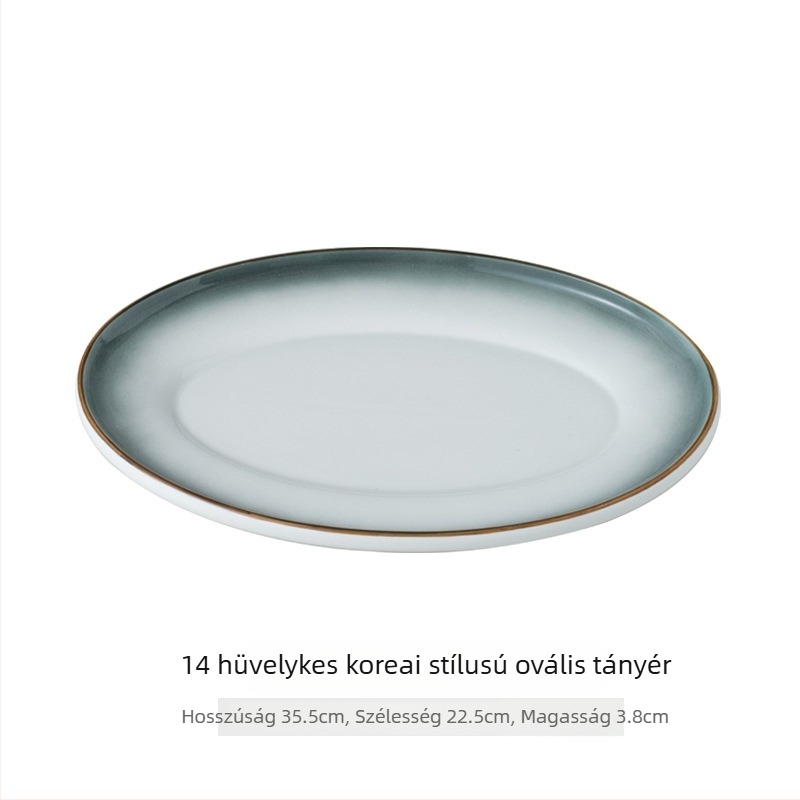 Szabálytalan formájú halas tál párolt halhoz – új csont porcelán kerámia, gradiens mintázat, kínai stílus, éttermi tálaláshoz