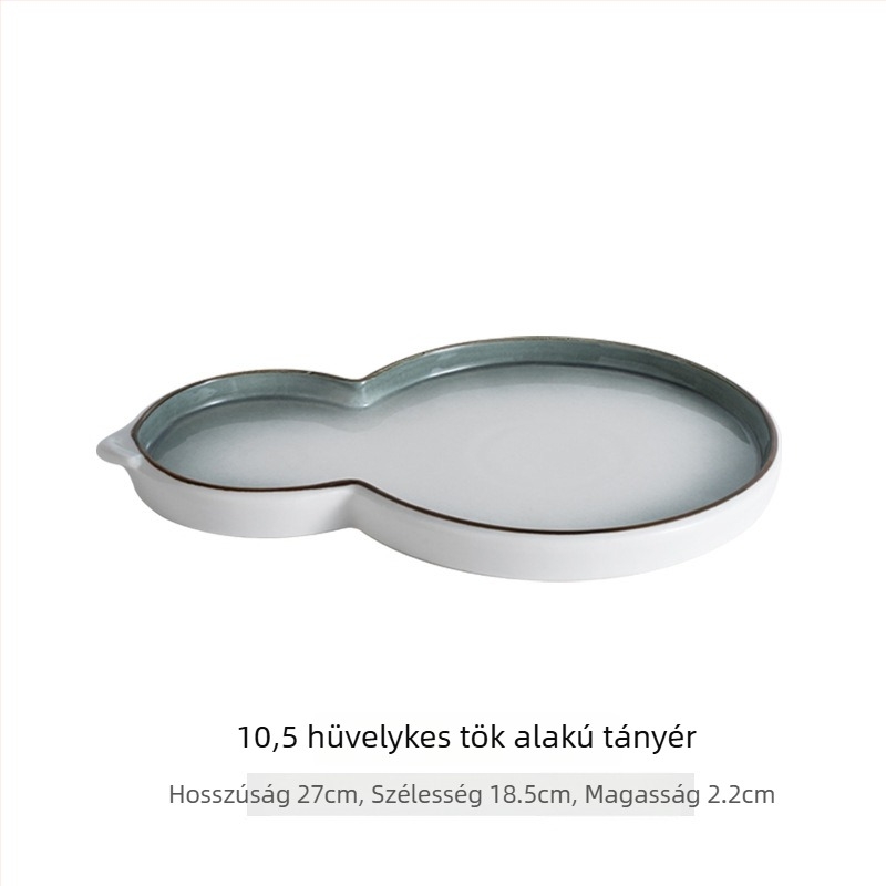 Szabálytalan formájú halas tál párolt halhoz – új csont porcelán kerámia, gradiens mintázat, kínai stílus, éttermi tálaláshoz