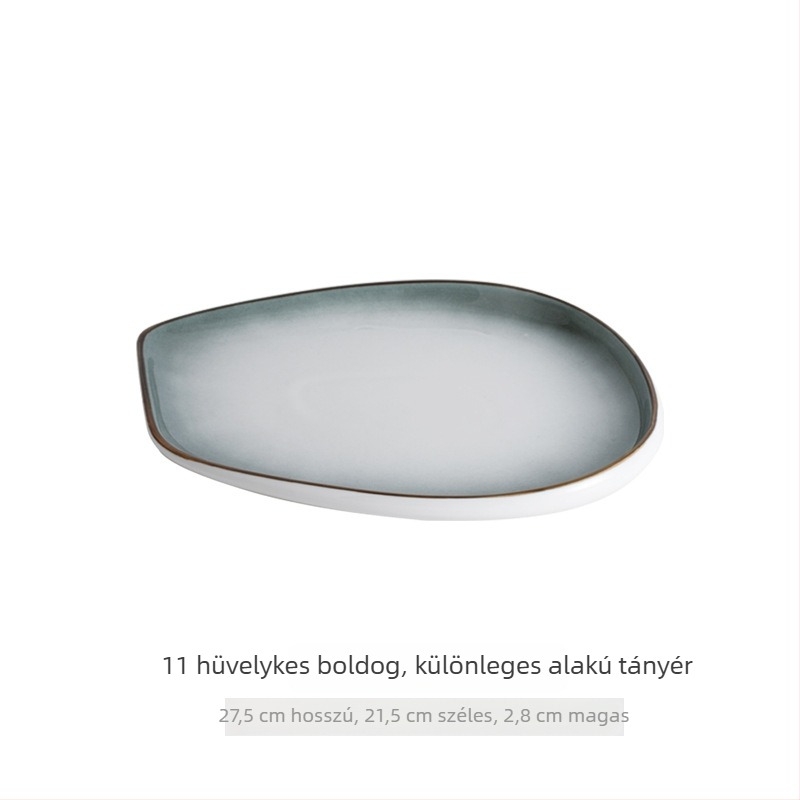 Szabálytalan formájú halas tál párolt halhoz – új csont porcelán kerámia, gradiens mintázat, kínai stílus, éttermi tálaláshoz