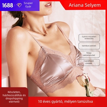 Francia stílusú nylon melltartó Mulberry selyem bélésével; kosár 3/4; rögzített kettős vállpántok; hátlapi három soros zár