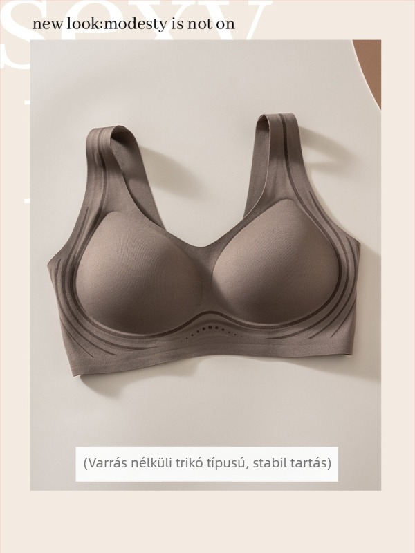 Varrás nélküli női alsó fix kosarakkal, kényelmes nude érzet, mellény-stílusú sportos hátsó