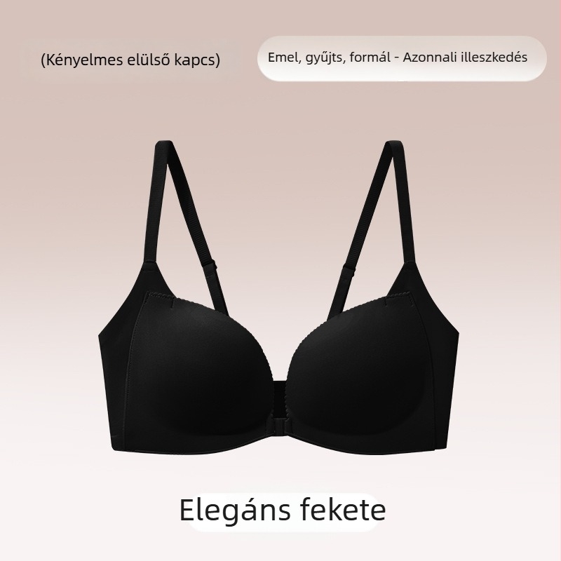 Nylon melltartó elöl kapcsos záródással, hátsó rész nélkül, Push-Up, 3/4 kosár, habos kosár, bélés elasztán