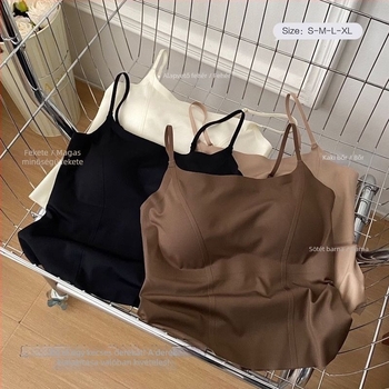 Varrás nélküli kamiszol, nude érzet, beépített melltartó betétekkel, spandex anyag, sling pántok, egész éves viseletre