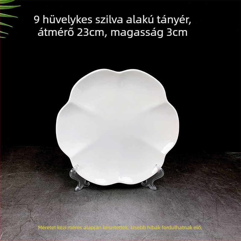 Kerámia tál hideg ételekhez, szabálytalan forma, mély, modern minimalista stílus