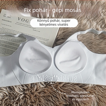 Plusz méretű női nylon melltartó, push-up, varrat nélküli, 3/4 kosár, rögzített kosár, oldalsó támasz, anti-lógás, őszi-téli szezon