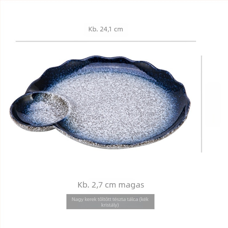 Light Luxury Retro Porcelán gyoza tál ecetes tálkával, szelet alakú, mikrohullámú sütőben használható, logó nyomtatva, testreszabás lehetséges