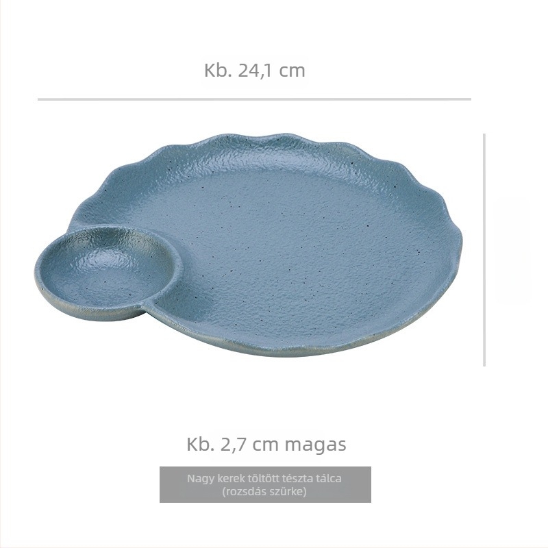 Light Luxury Retro Porcelán gyoza tál ecetes tálkával, szelet alakú, mikrohullámú sütőben használható, logó nyomtatva, testreszabás lehetséges
