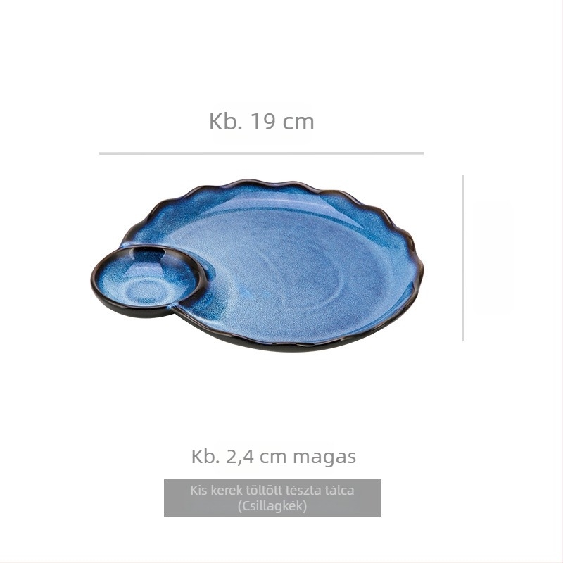 Light Luxury Retro Porcelán gyoza tál ecetes tálkával, szelet alakú, mikrohullámú sütőben használható, logó nyomtatva, testreszabás lehetséges