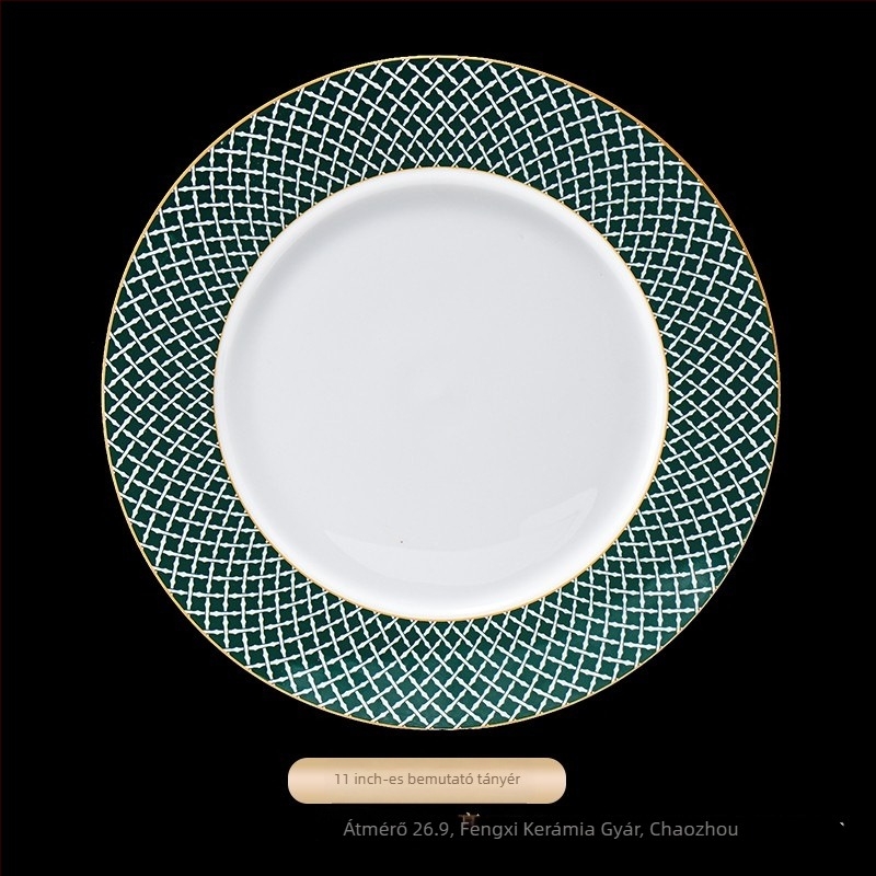 Szállodai asztali szett porcelánból, geometriai, magas minőségű dizájn, overglaze szín, testreszabható