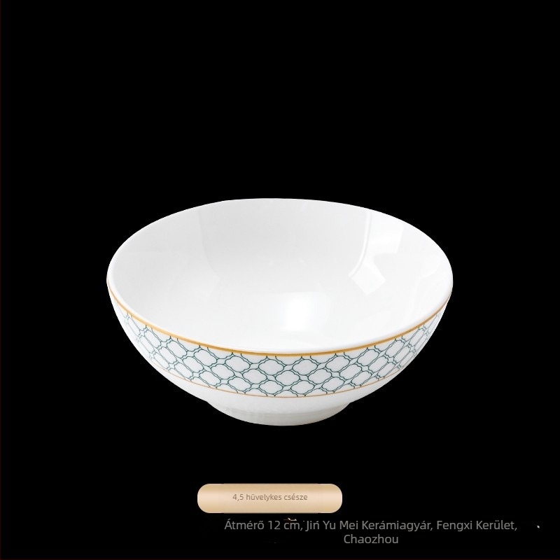 Szállodai asztali szett porcelánból, geometriai, magas minőségű dizájn, overglaze szín, testreszabható