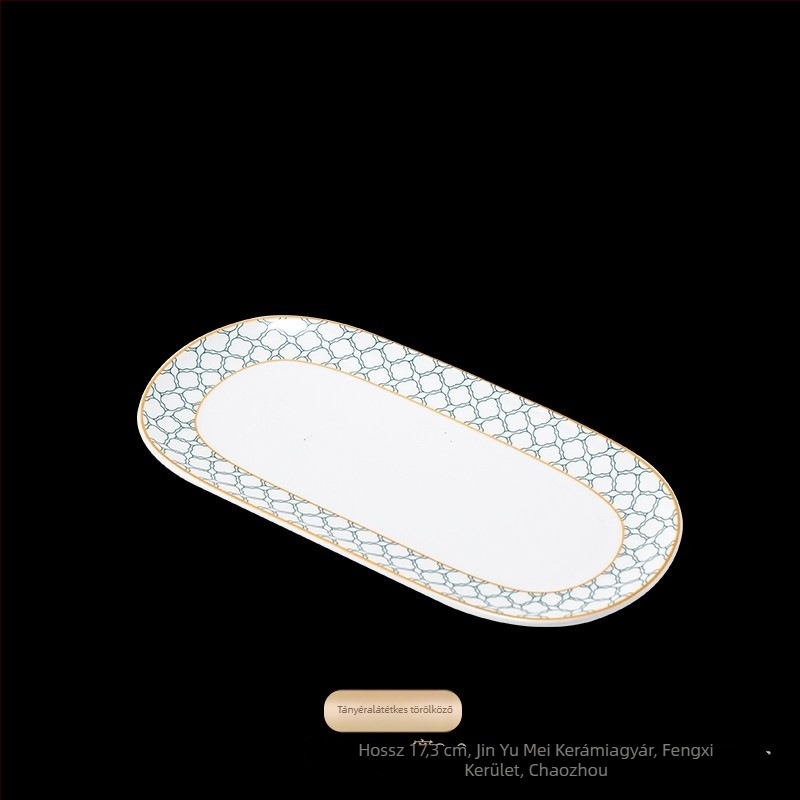 Szállodai asztali szett porcelánból, geometriai, magas minőségű dizájn, overglaze szín, testreszabható