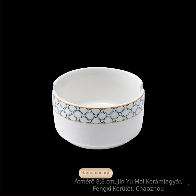 Szállodai asztali szett porcelánból, geometriai, magas minőségű dizájn, overglaze szín, testreszabható