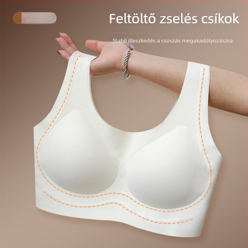 Varratlan melltartó puha támasztékkal, 3/4 kosár, vékony formázott kosár, fő anyag: nejlon, bélés: spandex 30–50%