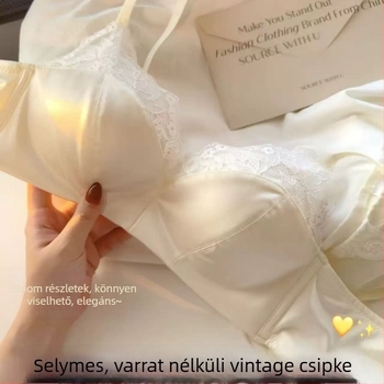 Francia satin csipkés melltartó kis keblekhez, merevítő nélkül, push-up hatás, szexi csipke, 2026-os modell
