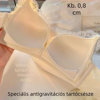 Francia satin csipkés melltartó kis keblekhez, merevítő nélkül, push-up hatás, szexi csipke, 2026-os modell
