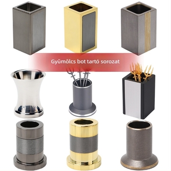 Fogpiszkáló tartó - Space Aluminum, ütésálló, könnyed luxus stílus, bár és otthoni használatra