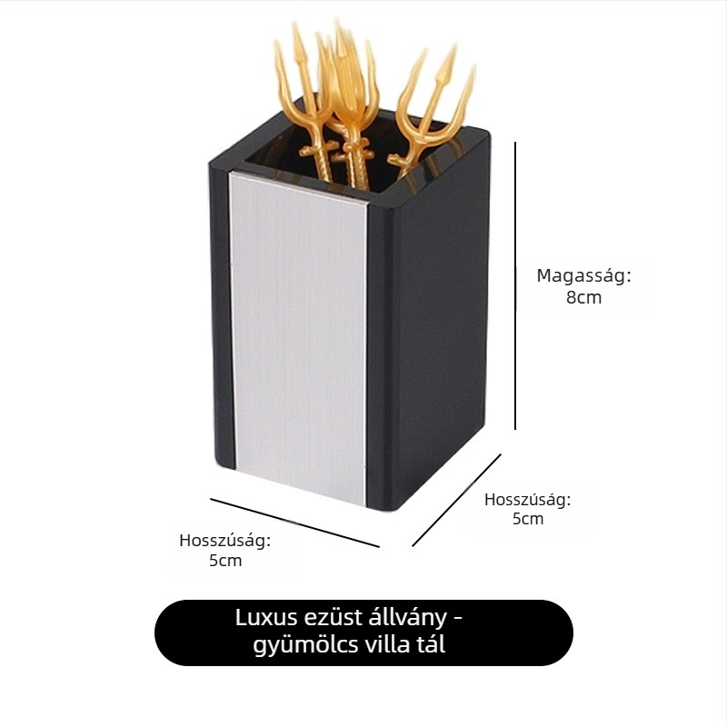 Fogpiszkáló tartó - Space Aluminum, ütésálló, könnyed luxus stílus, bár és otthoni használatra