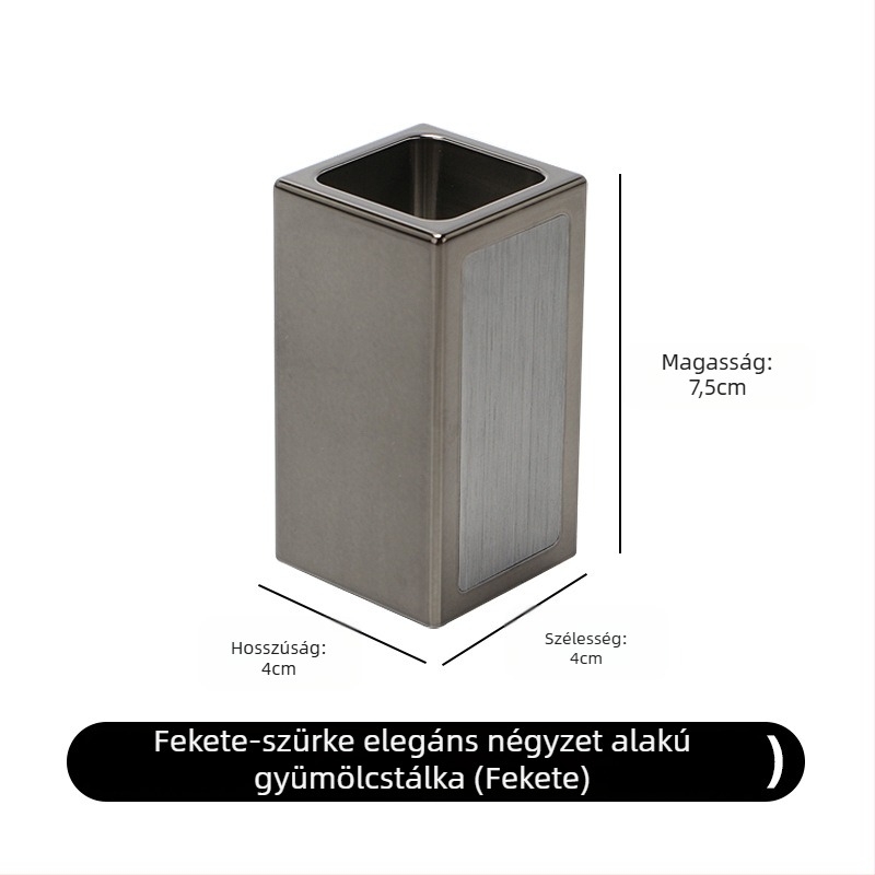 Fogpiszkáló tartó - Space Aluminum, ütésálló, könnyed luxus stílus, bár és otthoni használatra