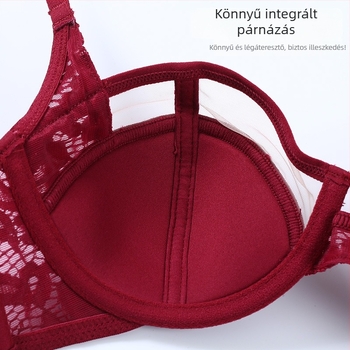 Csipkés melltartó szett, félkosaras kosár, vékony formázott kosár, fő anyag nylon, bélés poliészter 100%