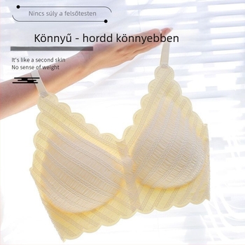 Drót nélküli csipkés melltartó, teljes kosár, vékony formázott kosár, légáteresztő nylon, push-up hatás
