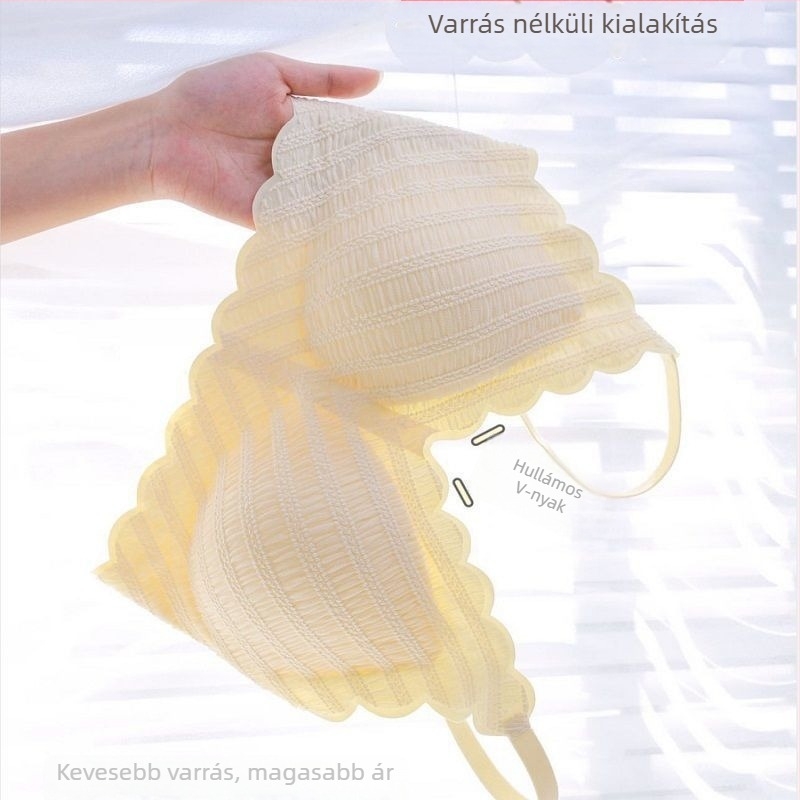 Drót nélküli csipkés melltartó, teljes kosár, vékony formázott kosár, légáteresztő nylon, push-up hatás