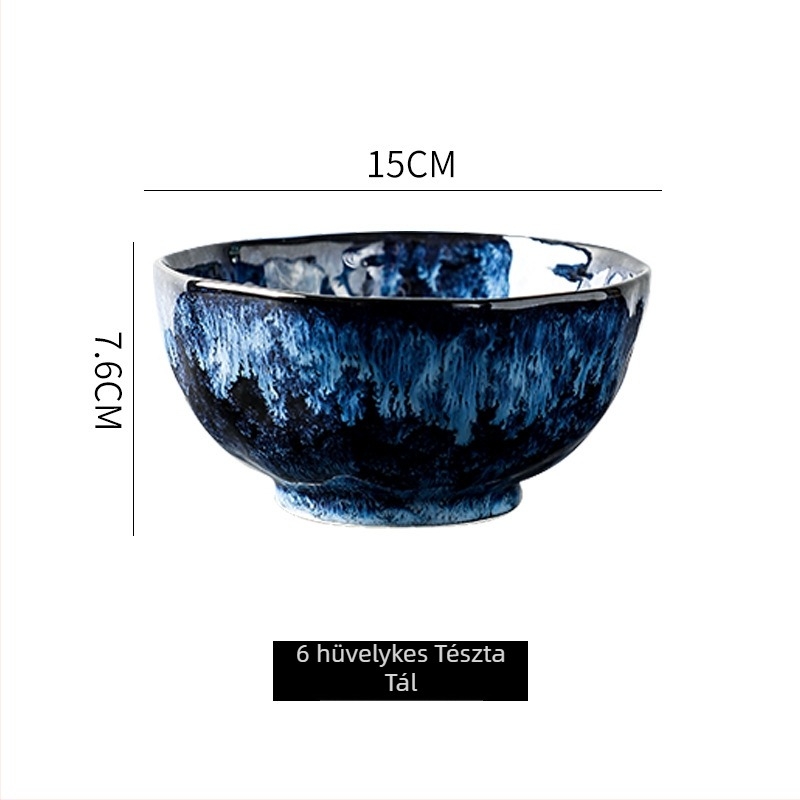 Porcelán japán stílusú étkészlet kemencés mázzal, szabálytalan formájú, mikrohullámú sütőbe tehető, több mintázattal