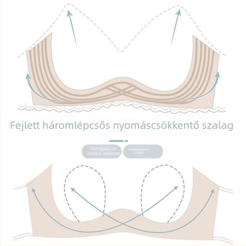Csipkés nylon melltartó nyúlfül alakú Cup Rabbit-Ear Cup, vezeték nélküli, vékony formázó kosár, rögzített dupla vállpántok, hátul három sor kapocs