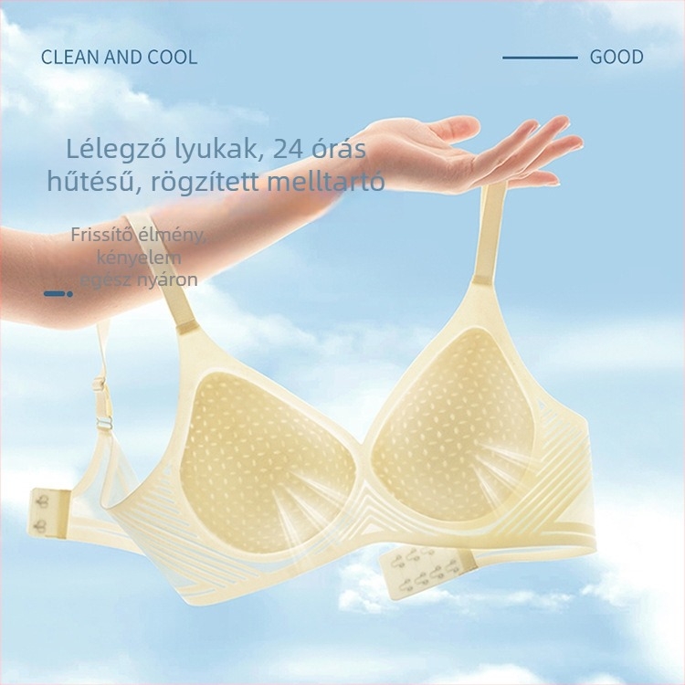 Légáteresztő, varrat nélküli, drót nélküli háló melltartó alváshoz, fix kosarakkal, oldalsó támasz és sima hátsó vonal