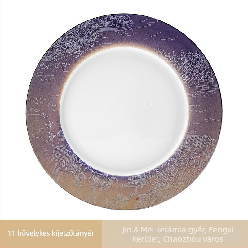 Porcelán hotel étkezési készlet, kínai stílus, glazúrozott felület, testreszabás és logónyomás elérhető