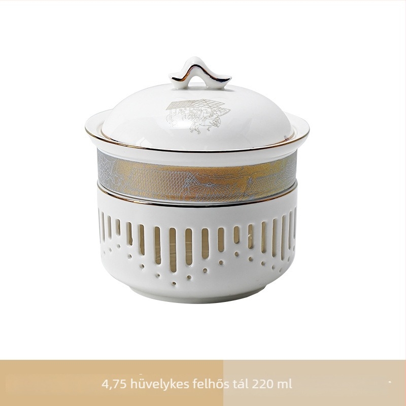 Porcelán hotel étkezési készlet, kínai stílus, glazúrozott felület, testreszabás és logónyomás elérhető