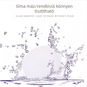 Yue Han csontporcelán tányérkészlet, négyszögletes, alulglazúros felület, egyszínű mintázat, mikrohullámú sütőben használható