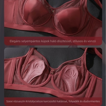 Melltartó nyúlfül alakú kosarakkal, ultra vékony formázott kosár, acélgyűrűvel, hátsó négy sor záródással, rögzített kettős vállpántokkal