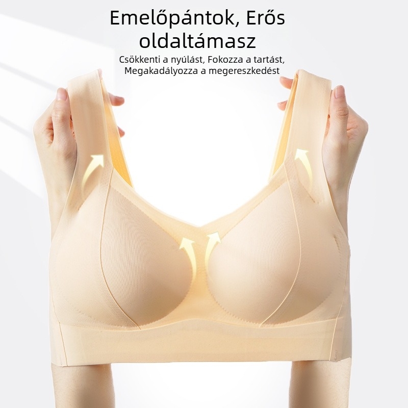 Drót nélküli melltartó emelésre és formázásra, fix kosarakkal, egyrészes kialakítás, támogat és megelőzi a megereszkedést