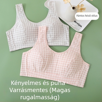 Pamutból készült párnázott melltartó acélkarikák nélkül, top-stílusú, kényelmes középkorú és idősebb nőknek