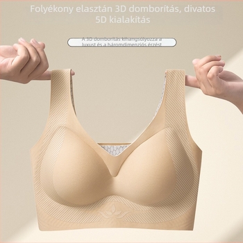 Sima nylon sportmelltartó, 3D emelés, 3/4 kosár, kapcsok nélkül, fix kettős pántok