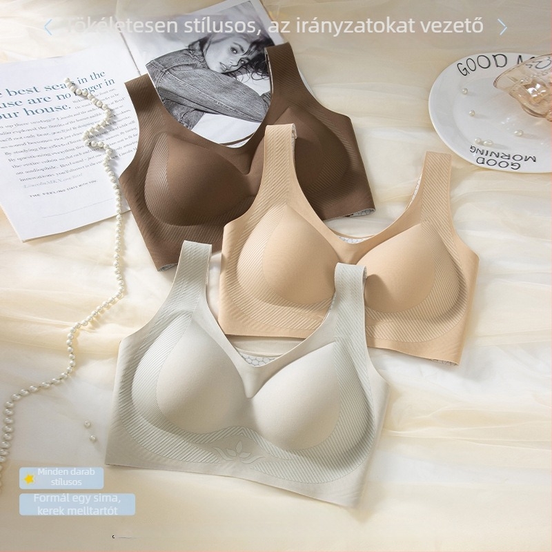 Sima nylon sportmelltartó, 3D emelés, 3/4 kosár, kapcsok nélkül, fix kettős pántok