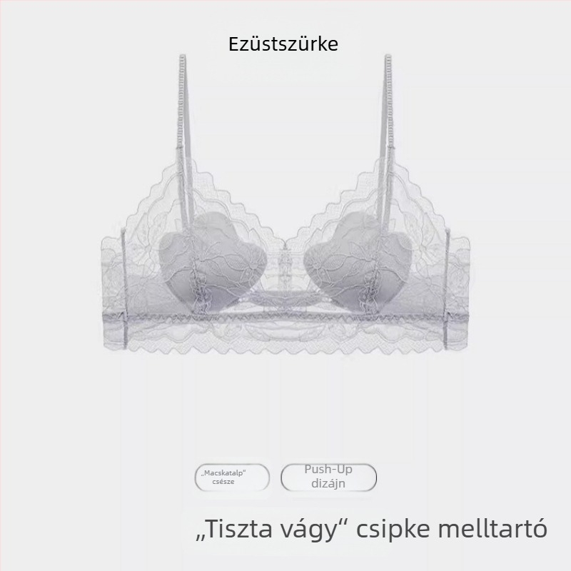 Női melltartó Francia stílusú nyárra, csipkés, ultra-vékony kosár, légáteresztő, vékony pántok, szép hátsó dizájn