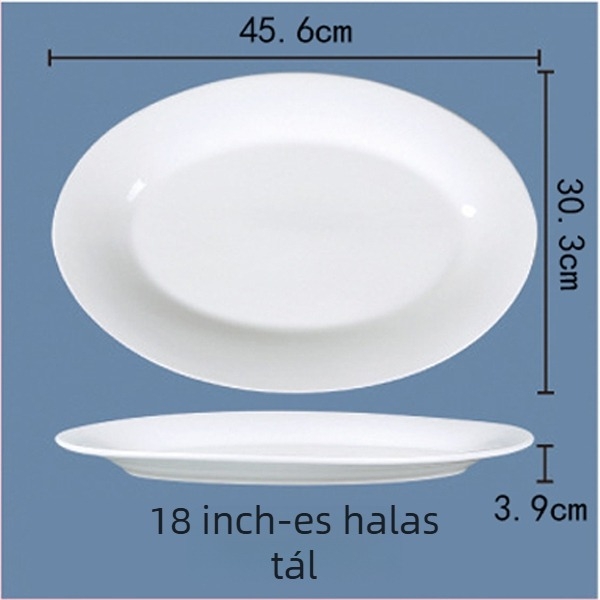 Ovális porcelán tányér — egyszínű dizájn, modern egyszerű stílus, permetezett felület