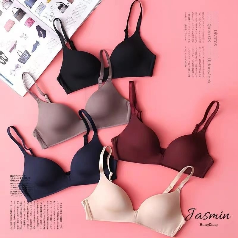 Vékony, merevítő nélküli push-up melltartó kis mellekhez, varrás nélküli, japán stílus, kényelmes