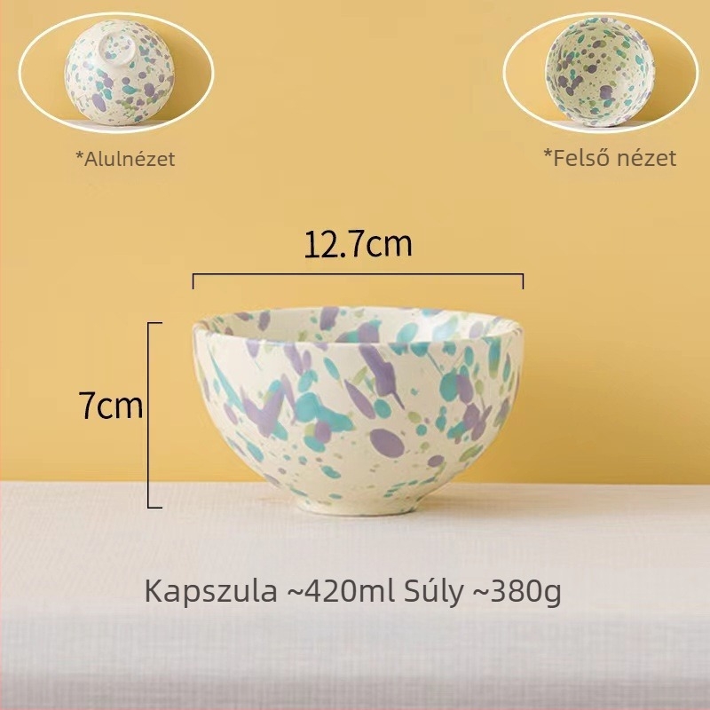 Han Li porcelán kerek vacsorás tányér több mintázattal és glazúrral, mikrohullámú sütőben használható