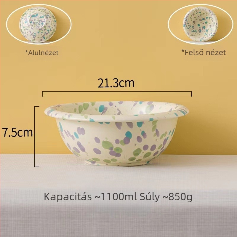 Han Li porcelán kerek vacsorás tányér több mintázattal és glazúrral, mikrohullámú sütőben használható