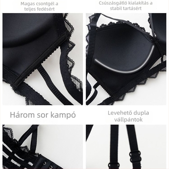 Leopárd mintás párnázott, vezeték nélküli push-up melltartó szett kivágott hátsó résszel