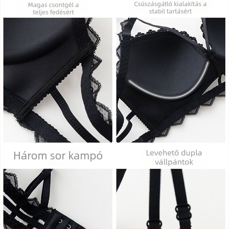 Leopárd mintás párnázott, vezeték nélküli push-up melltartó szett kivágott hátsó résszel